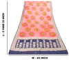 Sanskriti Vintage Pink Pure Silk Saree Handwoven Print Patch 5+YD Craft BlousePc