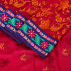 Sanskriti Vintage Pink Pure Georgette Saree Embroidered 5.5+YD Fabric Blouse Pc