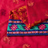 Sanskriti Vintage Pink Pure Georgette Saree Embroidered 5.5+YD Fabric Blouse Pc