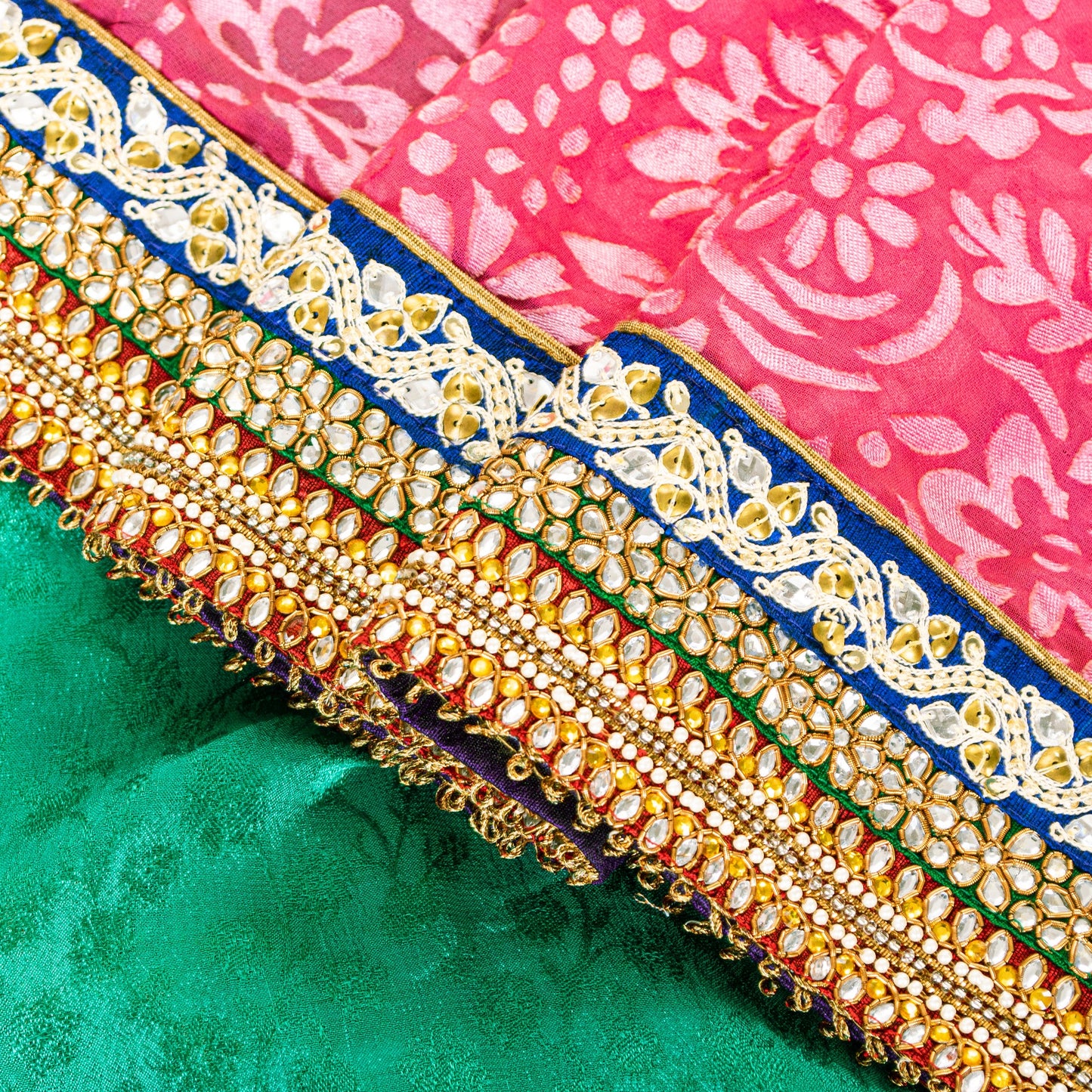 Sanskriti Vintage Green Pure Silk Saree Handbead Woven 6+YD Fabric WithBlouse Pc