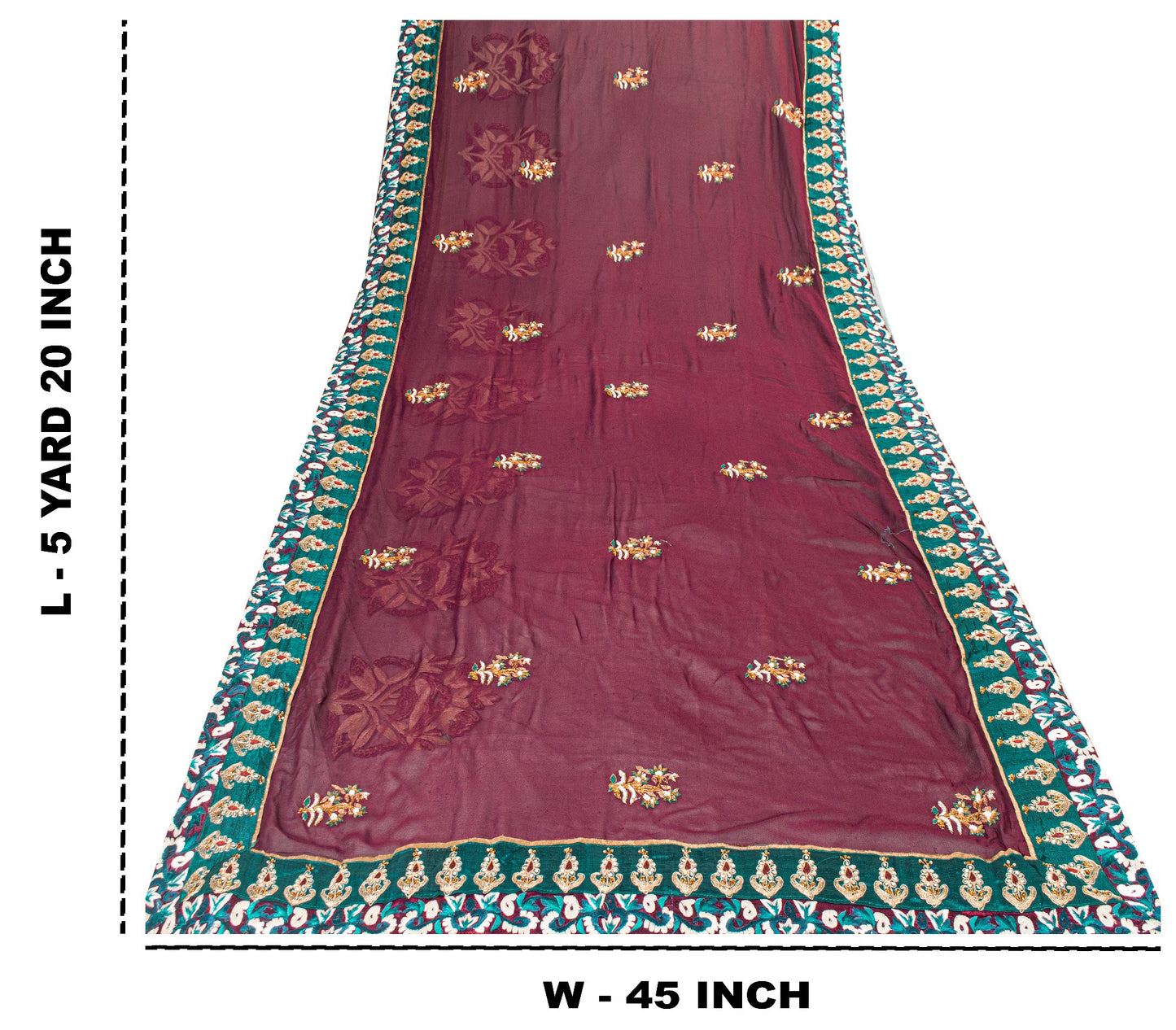 Sanskriti Vintage Purple Pure Georgette Saree Handmade 5+YD Fabric & Blouse Pc