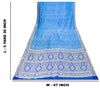 Sanskriti Vintage Blue Pure Silk Saree Brocade Woven 5.+YD Fabric With Blouse Pc