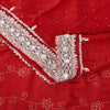 Sanskriti Vintage Red Pure Crepe Saree Hand Beaded Mukaish Work Bollywod 5.5+YD