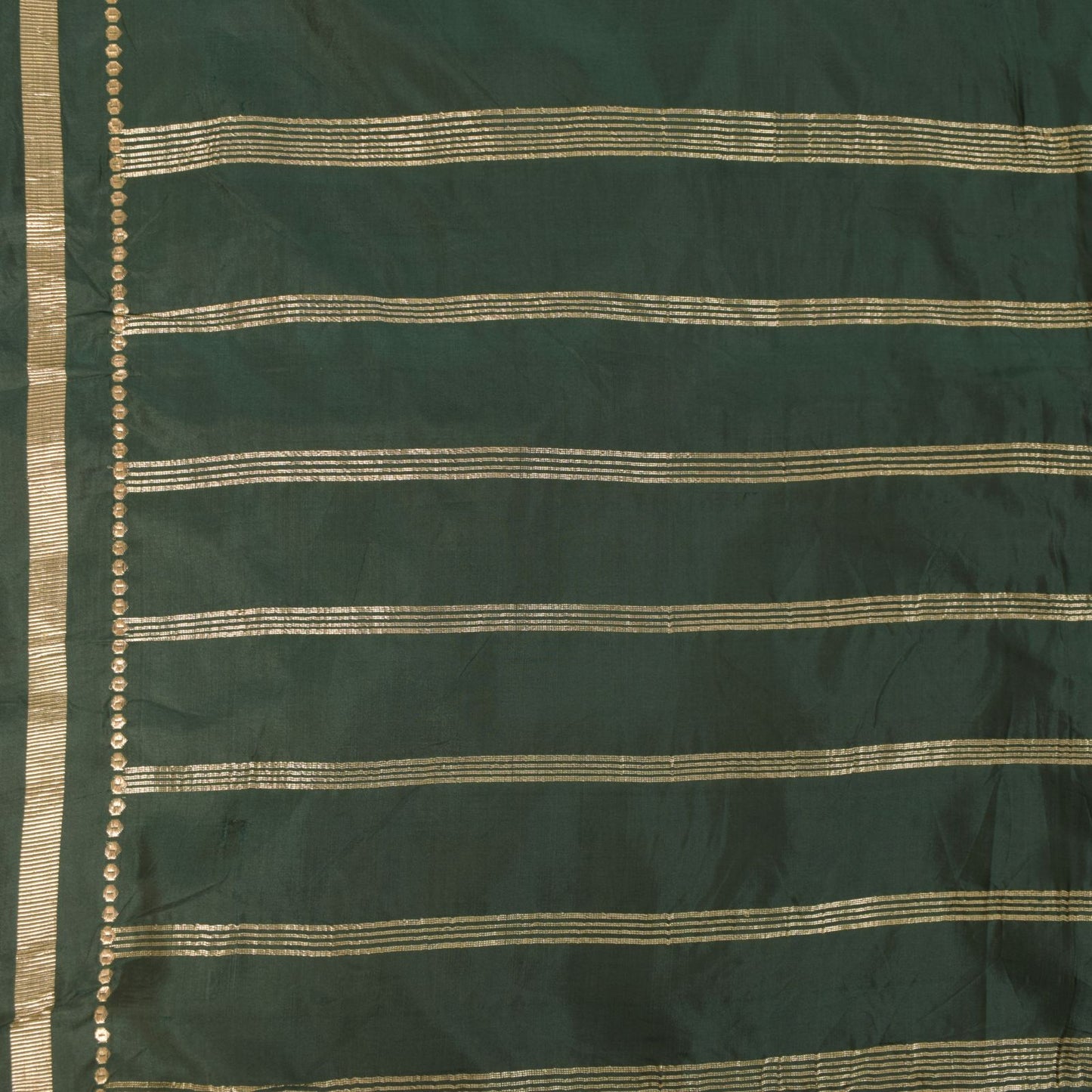 Sanskriti Vintage Green Soft Pure Silk Saree Brocade Zari Hand Woven Sari 5+YD