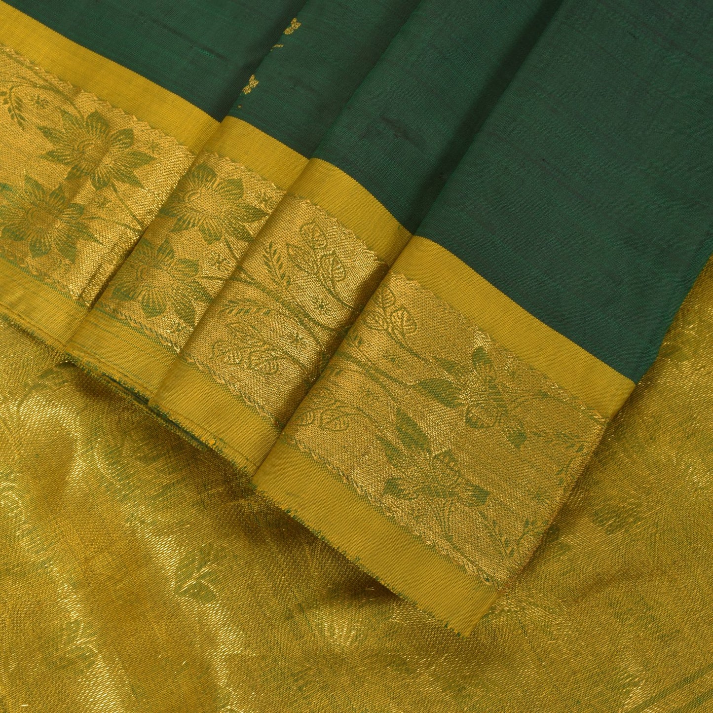 Sanskriti Vintage Soft Green Pure Katan Silk Saree Hand Woven Banarasi Sari 5.5Y