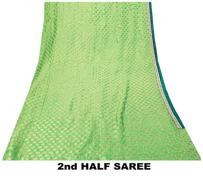 Sanskriti Vintage Purple-Green Pure Silk Saree Hand Embroidery & Zari Woven 6 YD