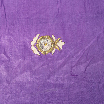 Sanskriti Vintage Purple-Green Pure Silk Saree Hand Embroidery & Zari Woven 6 YD