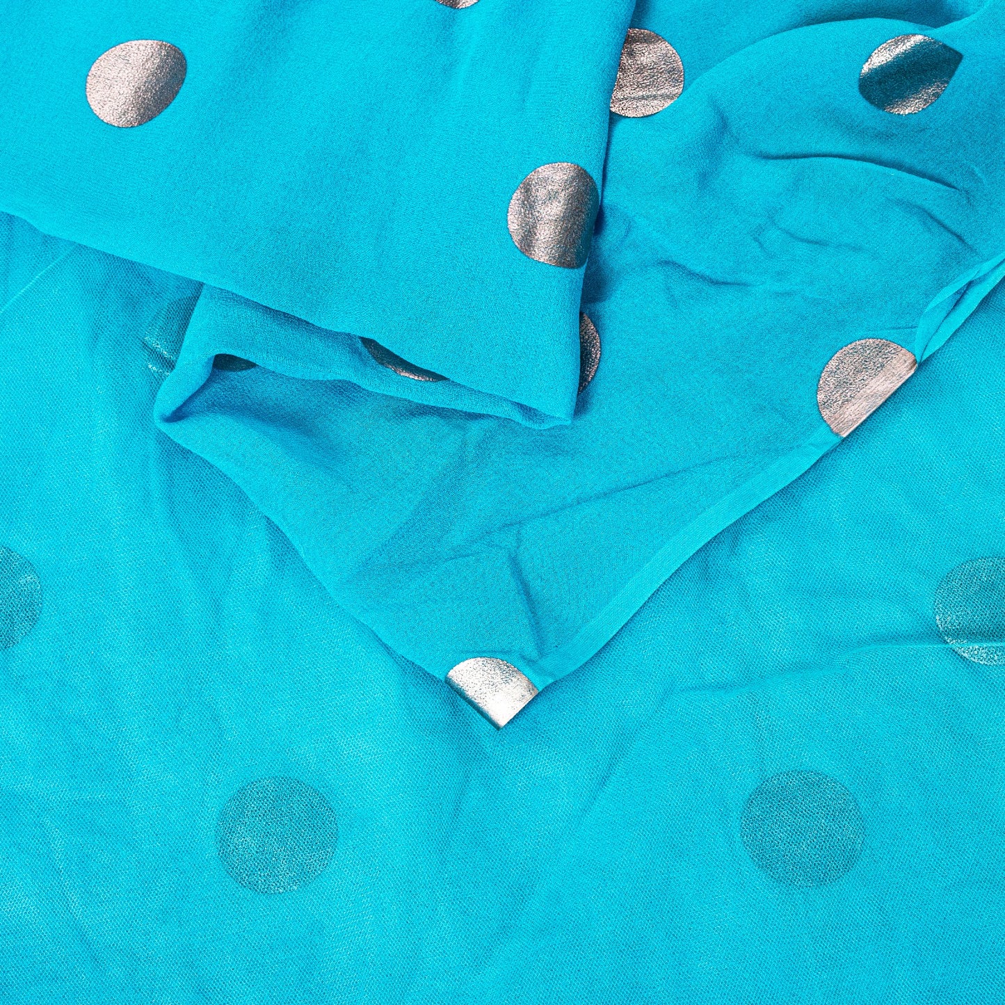Sanskriti Vintage Blue Net Saree Hand Embroidery Patch Sequins Beaded Sari 6+YD