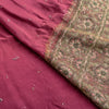 Sanskriti Vintage Wine 100%Pure Satin Saree Embroidered Mirror Mukesh Sari 5.5YD