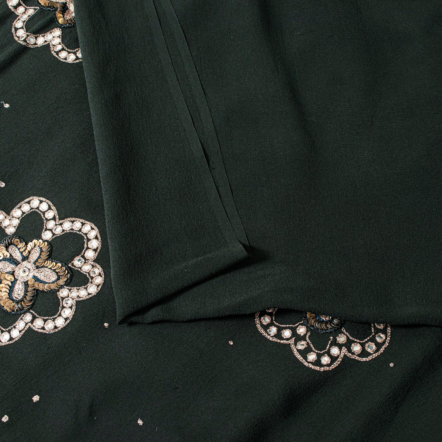 Sanskriti Vintage Black Pure Georgette Saree Hand Embroidery Zari SequinSari 5.5