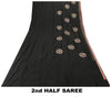 Sanskriti Vintage Black Pure Georgette Saree Hand Embroidery Zari SequinSari 5.5
