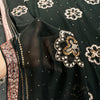 Sanskriti Vintage Black Pure Georgette Saree Hand Embroidery Zari SequinSari 5.5