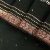 Sanskriti Vintage Black Pure Georgette Saree Hand Embroidery Zari SequinSari 5.5