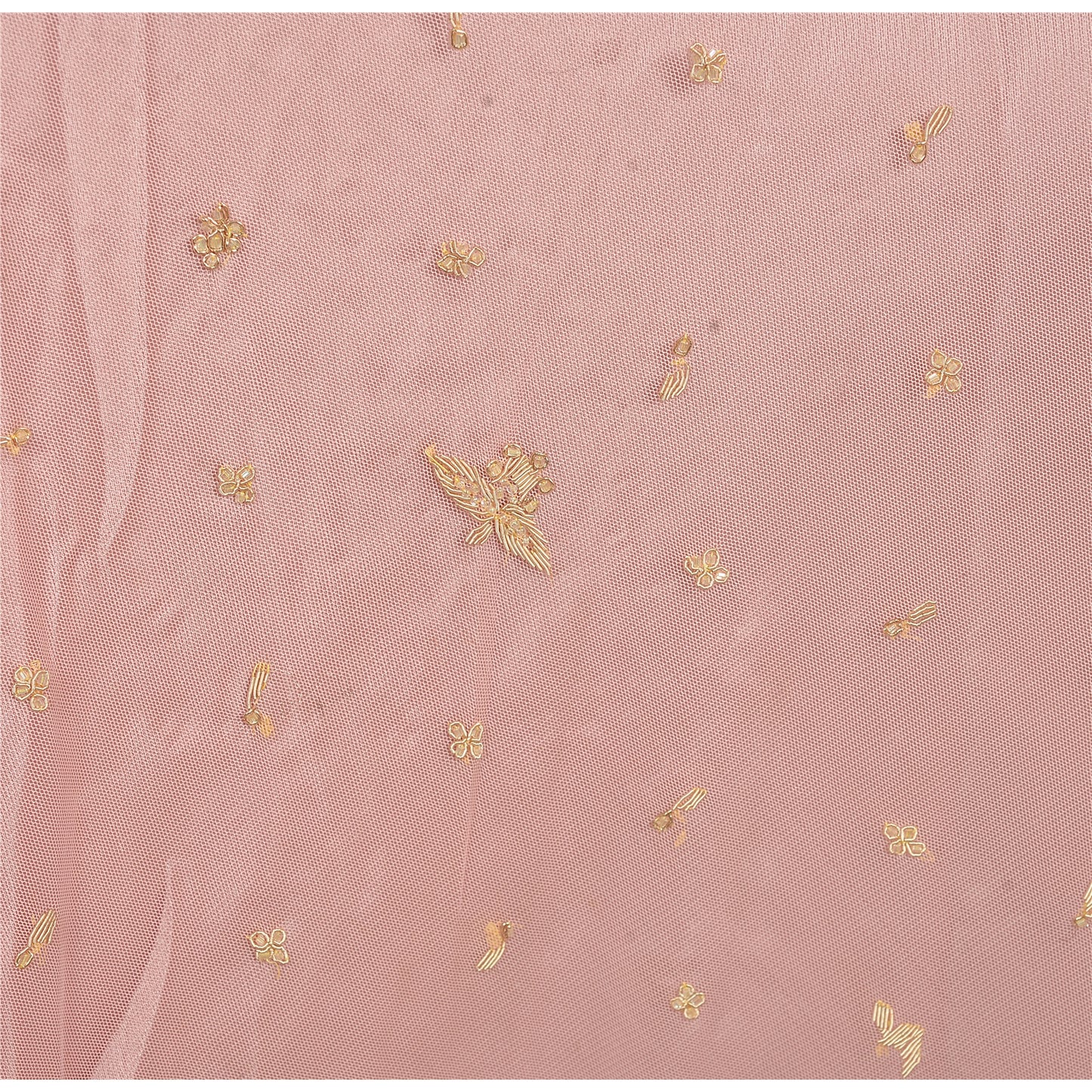 Sanskriti Vintage Pink Net Stitched Bollywood Lehenga Hand Embroidery Zardozi