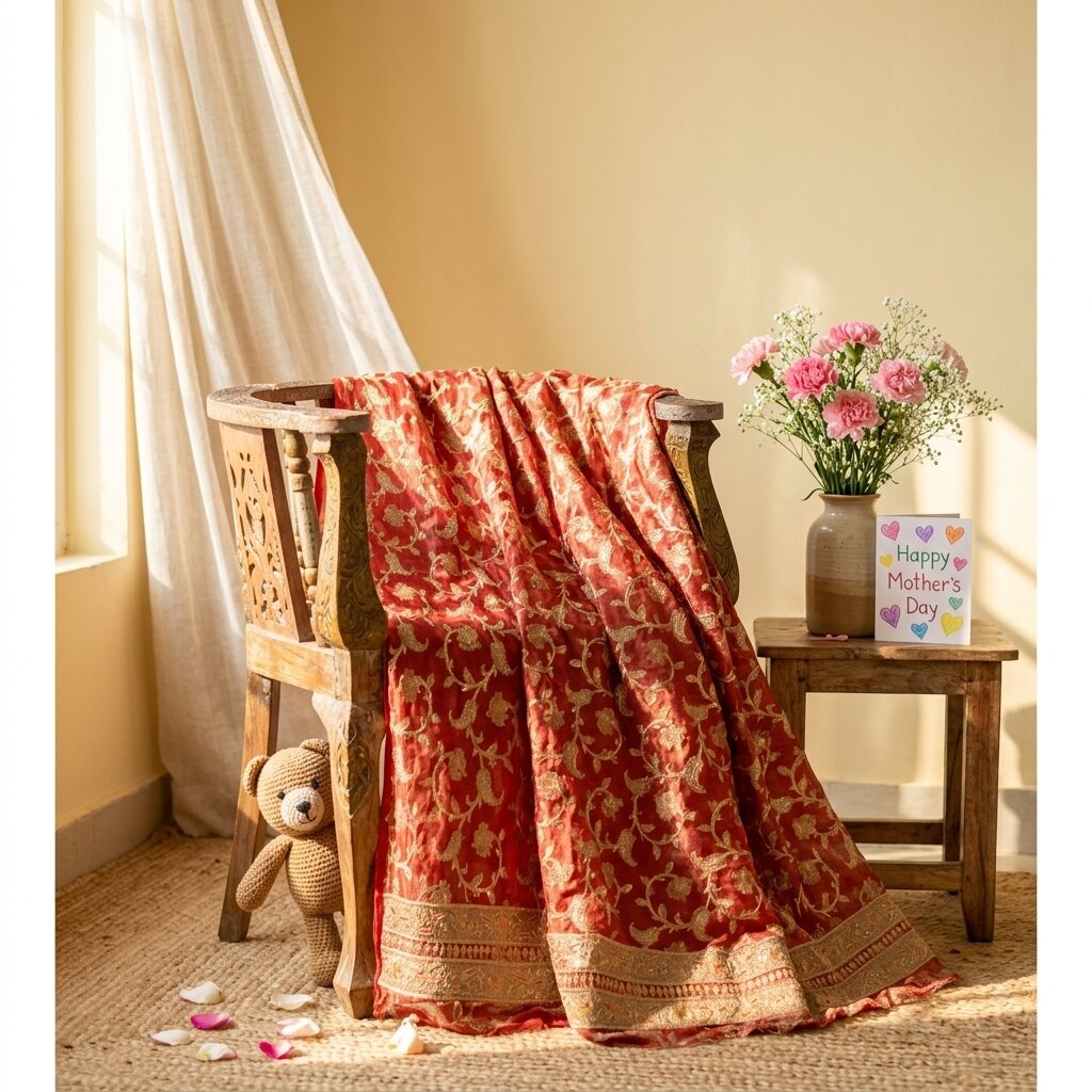 Sanskriti New Orange Pure Silk Unstitched Lehenga Hand Embroidered Zardozi