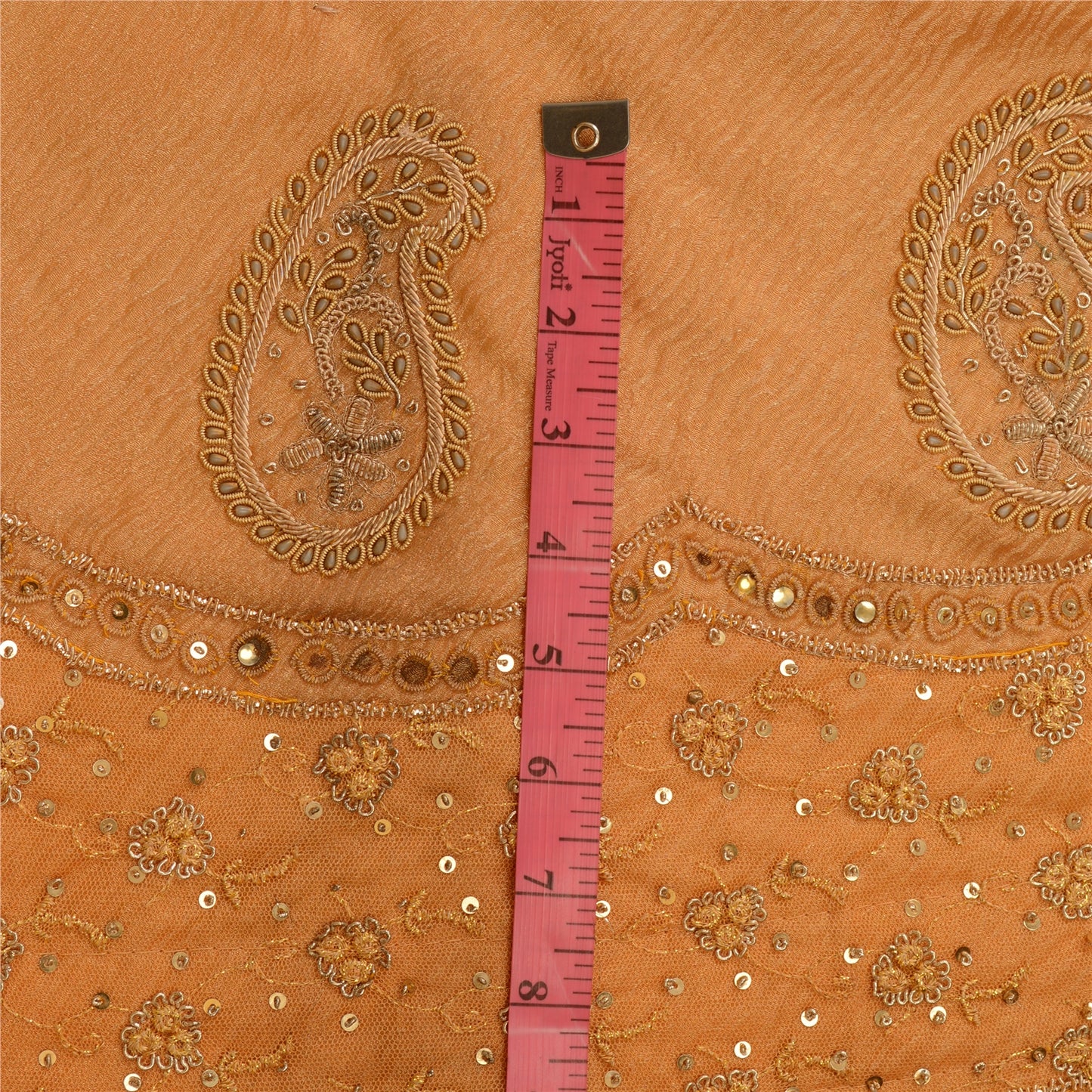 Sanskriti New Peach Pure Silk Unstitched Bridal Lehenga Hand Embroidered Zardozi