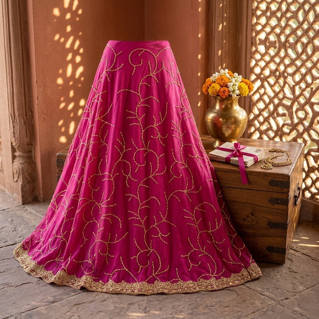 Sanskriti Vintage Pink Net Stitched Indian Lehenga Hand Embroidery Zardozi Zari