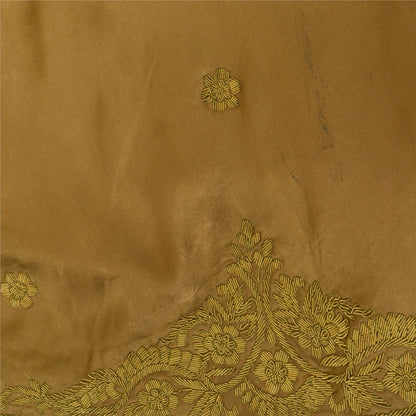 Sanskriti Vintage Brown Pure Silk Stitch Indian Lehenga Hand Embroidered Zardozi