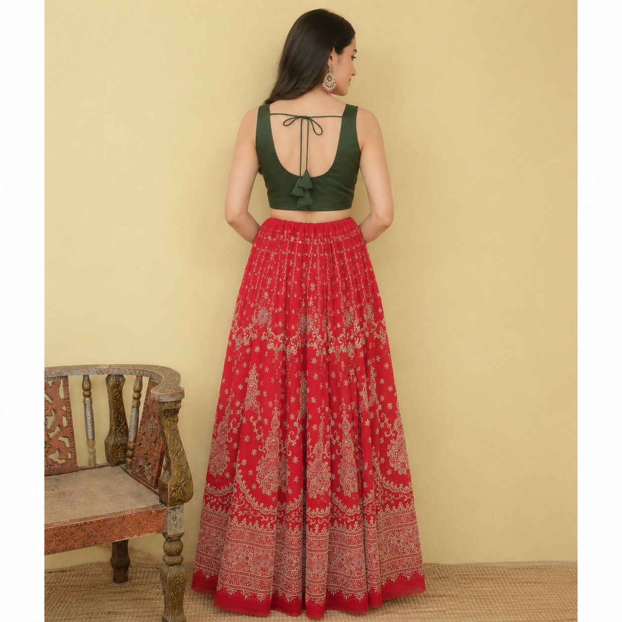 Sanskriti New Pink Georgette Unstitch Bollywood Lehenga Hand Embroidered Zardozi