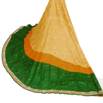 Sanskriti Vintage Yellow Pure Silk Stitched Wedding Lehenga Hand Embroidered