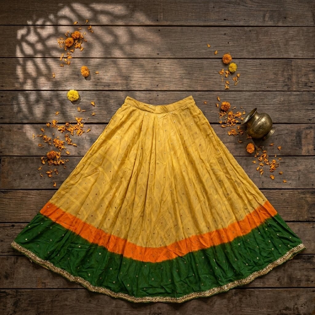 Sanskriti Vintage Yellow Pure Silk Stitched Wedding Lehenga Hand Embroidered