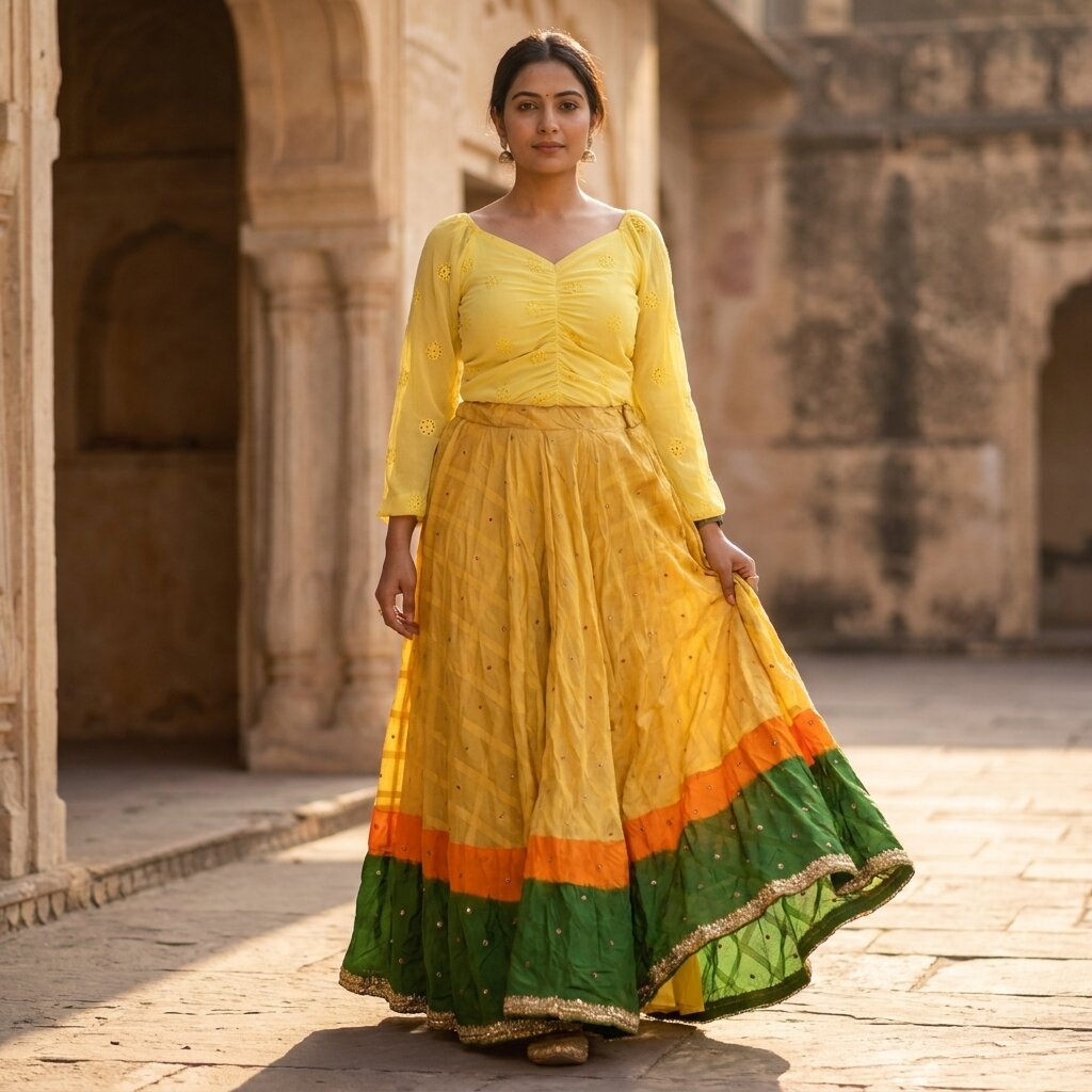 Sanskriti Vintage Yellow Pure Silk Stitched Wedding Lehenga Hand Embroidered