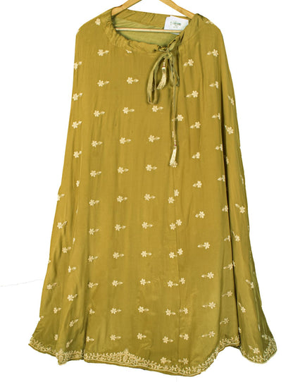 Sanskriti Vintage Green Pure Silk Stitched IndianLehenga Hand Embroidery Zardozi