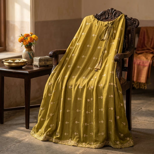 Sanskriti Vintage Green Pure Silk Stitched IndianLehenga Hand Embroidery Zardozi