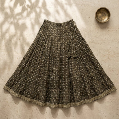 Sanskriti Vintage Brown Pure Silk Stitched Lehenga Hand Embroidery Zardozi Zari