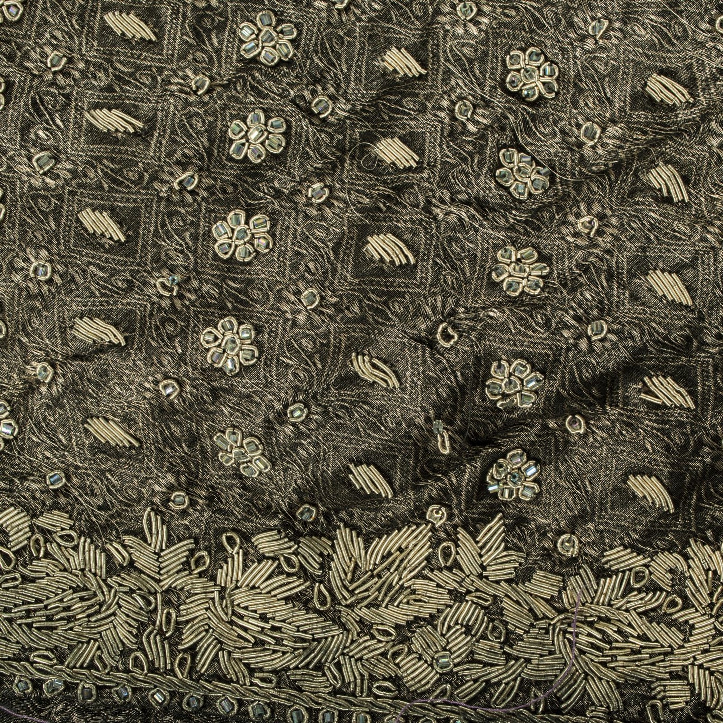 Sanskriti Vintage Brown Pure Silk Stitched Lehenga Hand Embroidery Zardozi Zari