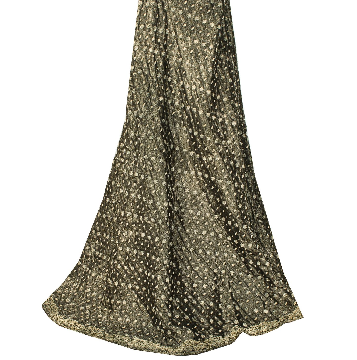 Sanskriti Vintage Brown Pure Silk Stitched Lehenga Hand Embroidery Zardozi Zari