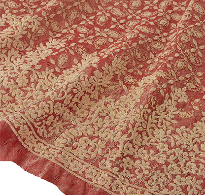 Sanskriti New Hand Embroidered Zardozi Pink Pure Silk Unstitched Bridal Lehenga