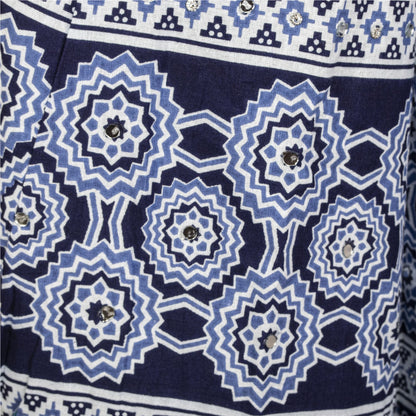 Indigo Blue Cotton Lehenga Choli Dupatta Set Bagru Hand Block Print Chaniya Choli for Navratri Garba Indian Ethnic Wear Dress for Women
