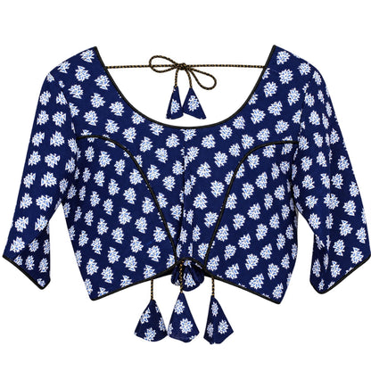 Indigo Blue Cotton Lehenga Choli Dupatta Set Bagru Hand Block Print Chaniya Choli for Navratri Garba Indian Ethnic Wear Dress for Women