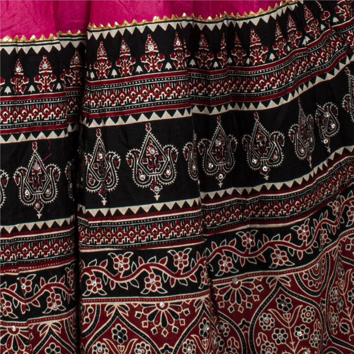 Ajrakh Printed Cotton Pink Lehenga Choli Set Traditional Navratri Garba Chaniya Choli for Dandiya Night Traditional Dress By KreatvKraft
