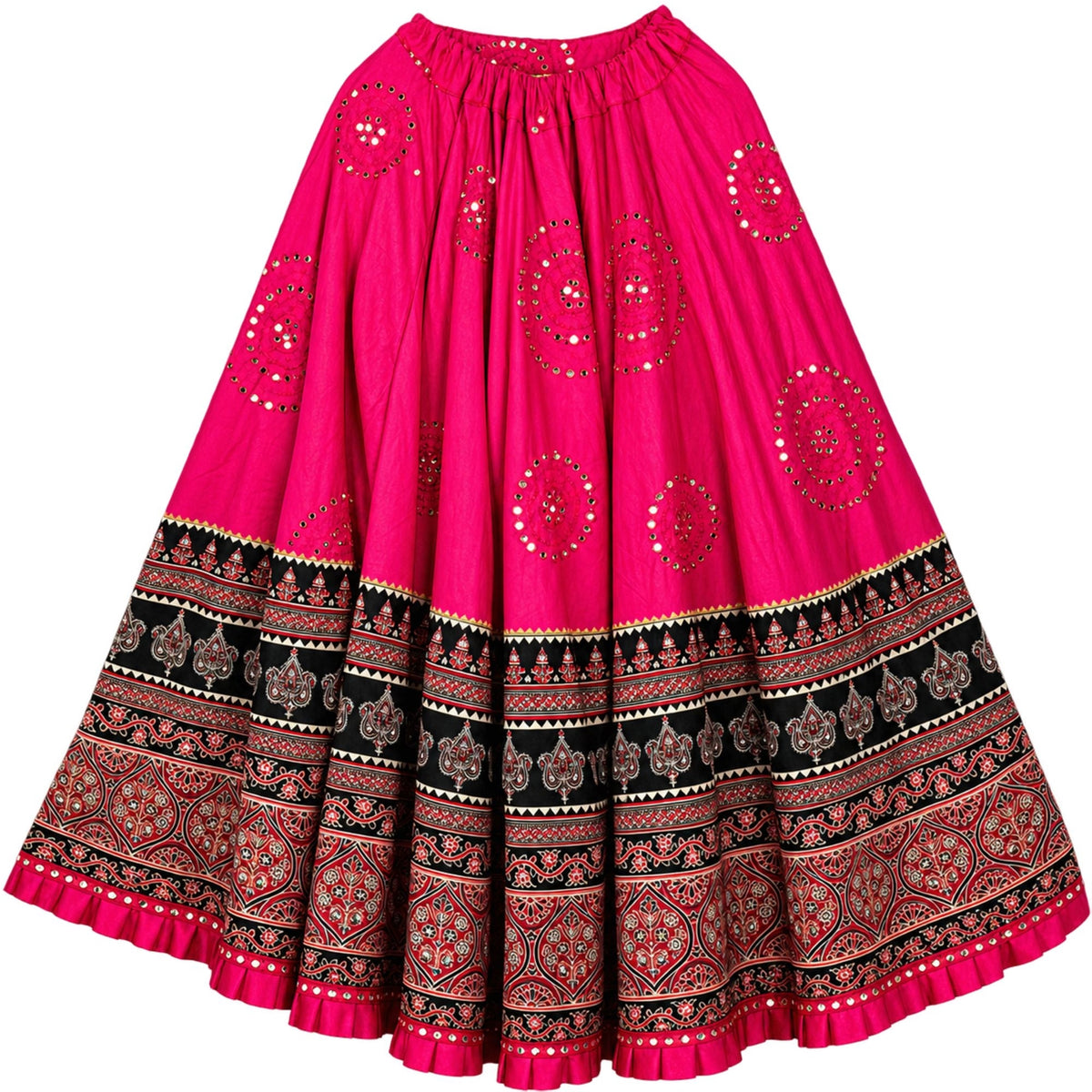 Ajrakh Printed Cotton Pink Lehenga Choli Set Traditional Navratri Garba Chaniya Choli for Dandiya Night Traditional Dress By KreatvKraft