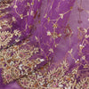 Sanskriti Vintage Purple Long Lehenga Net Mesh Hand Beaded Zardozi Unstitched