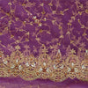 Sanskriti Vintage Purple Long Lehenga Net Mesh Hand Beaded Zardozi Unstitched