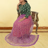 Sanskriti Vintage Purple Long Lehenga Net Mesh Hand Beaded Zardozi Unstitched