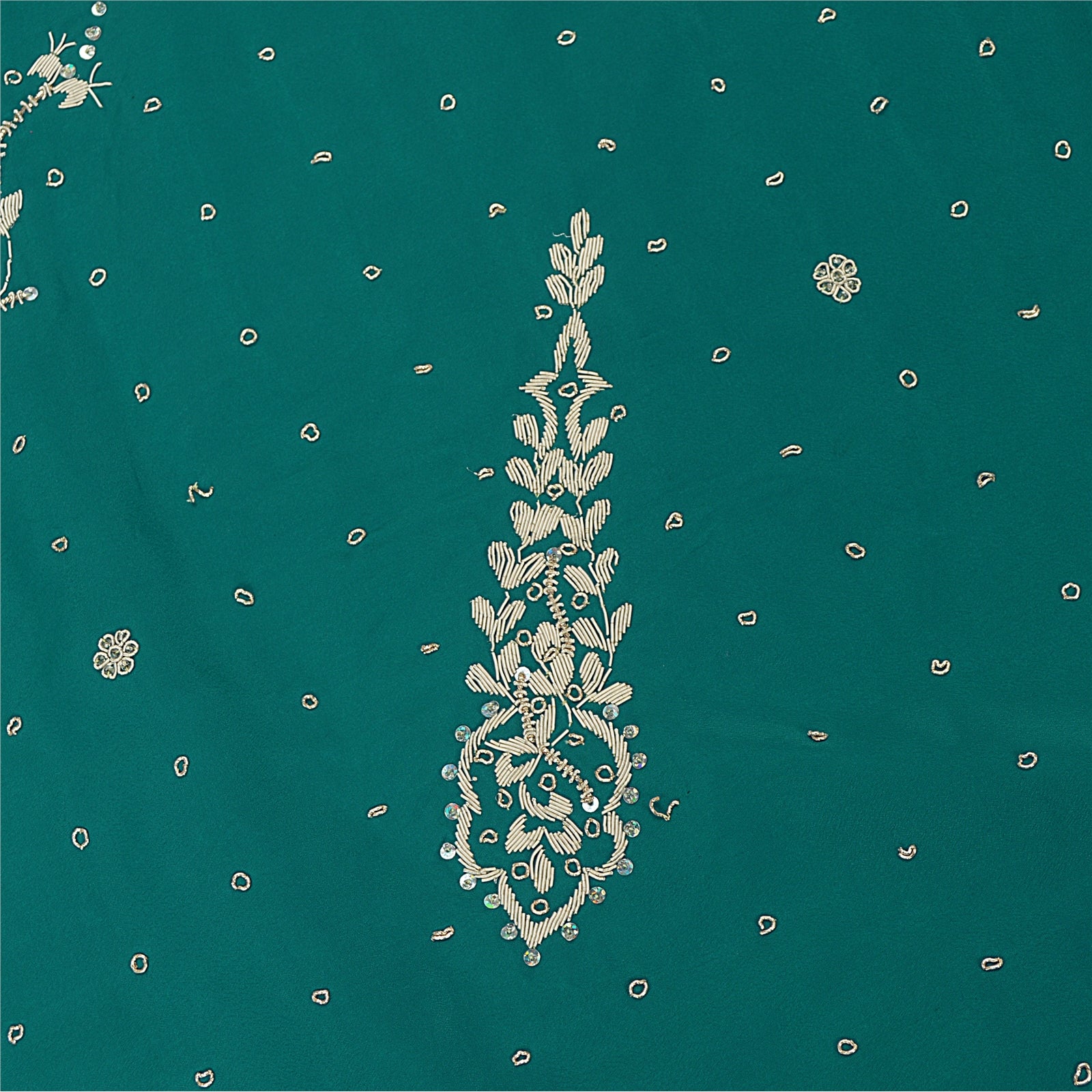 Sanskriti Vintage Green Long Lehenga Art Silk Hand Embroidered Zardozi Unstitch