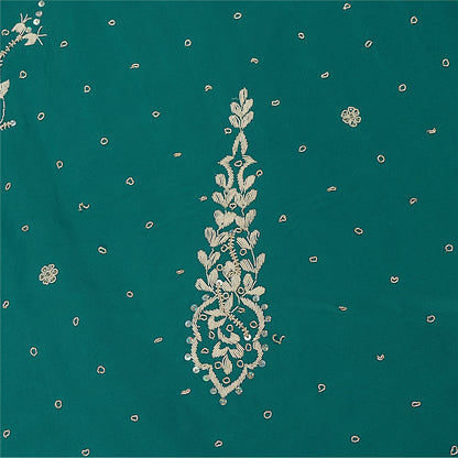 Sanskriti Vintage Green Long Lehenga Art Silk Hand Embroidered Zardozi Unstitch