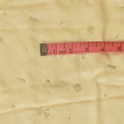Sanskriti Vintage Cream Long Lehenga Art Silk Hand Embroidered Zardozi Unstitch