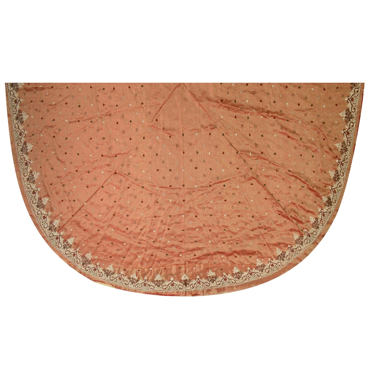 Sanskriti Vintage Red Long Lehenga Art Silk Hand Embroidered Zardozi Unstitch