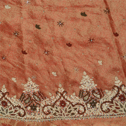 Sanskriti Vintage Red Long Lehenga Art Silk Hand Embroidered Zardozi Unstitch