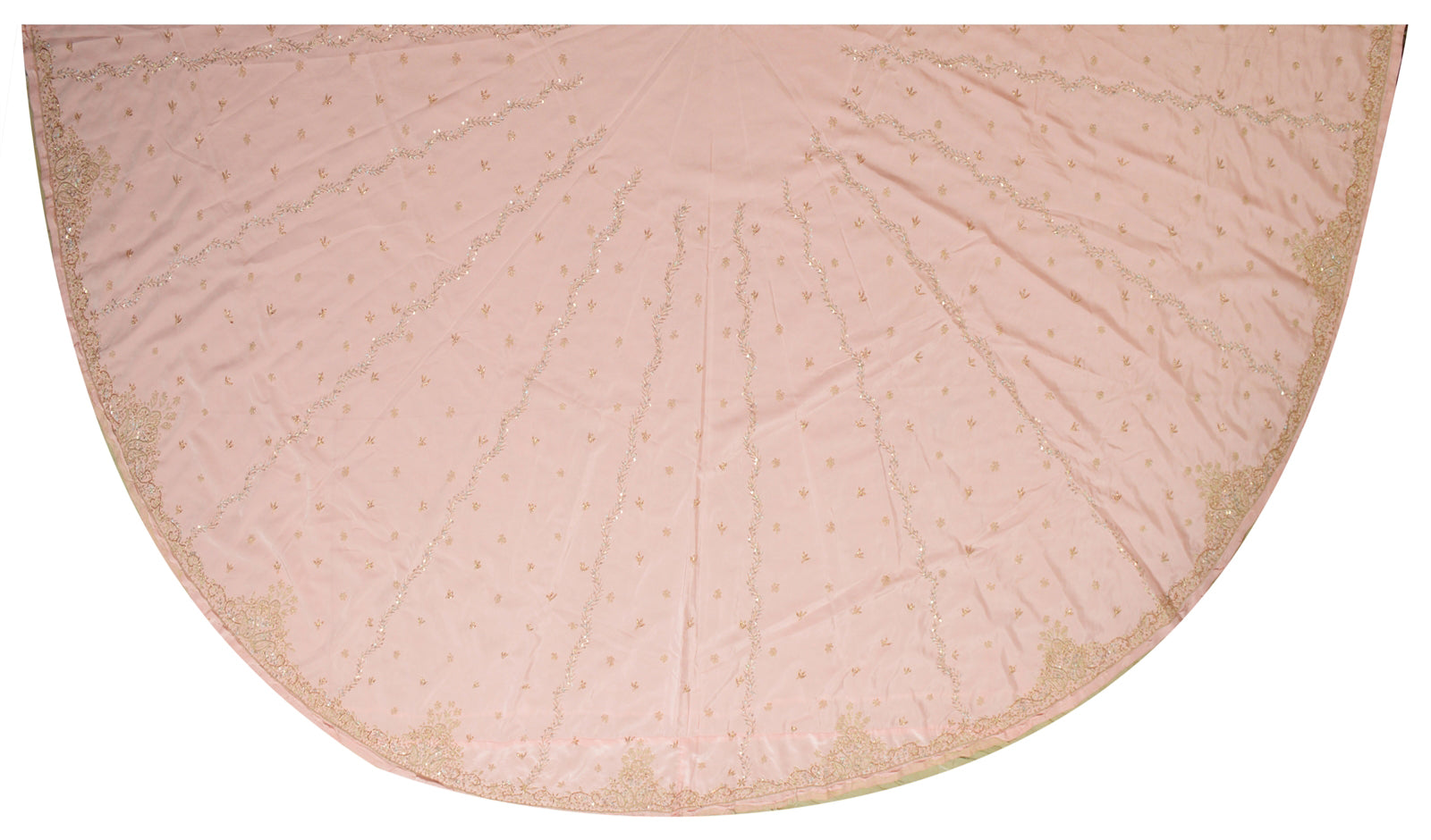 Sanskriti Vintage Pink Long Lehenga Satin Silk Hand Embroidered Zardozi Unstitch