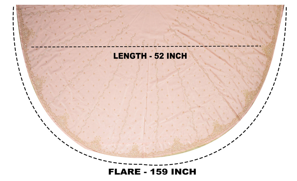 Sanskriti Vintage Pink Long Lehenga Satin Silk Hand Embroidered Zardozi Unstitch