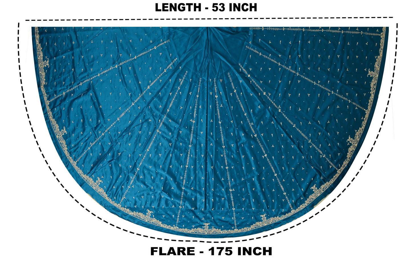 Sanskriti Vintage Blue Long Lehenga Satin Silk Hand Embroidered Zardozi Unstitch