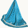 Sanskriti Vintage Blue Long Lehenga Satin Silk Hand Embroidered Zardozi Unstitch