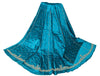 Sanskriti Vintage Blue Long Lehenga Satin Silk Hand Embroidered Zardozi Unstitch