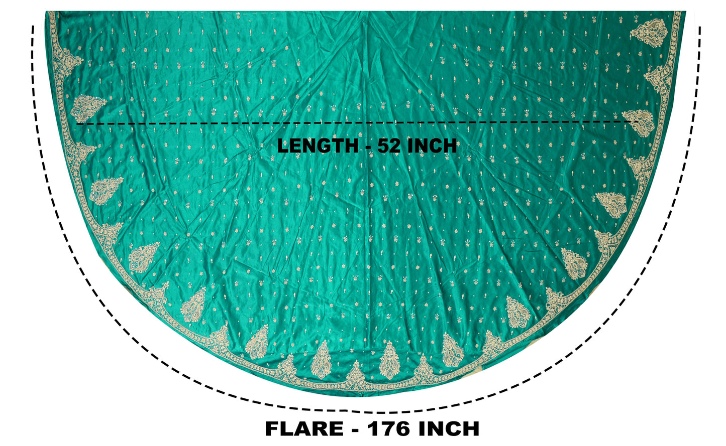 Sanskriti Vintage Green Long Lehenga Satin Silk Hand Embroidery Zardozi Unstitch